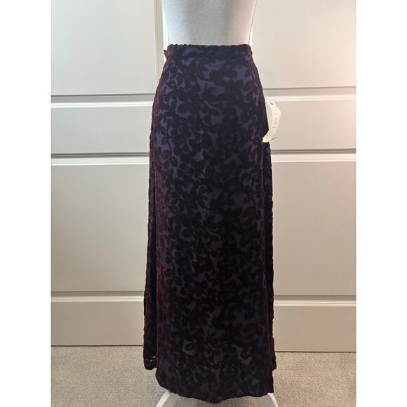 Deadstock Vintage NWT Laura Ashley Velvet Silk Maxi Skirt Whimsical Fairy - Picture 3 of 8